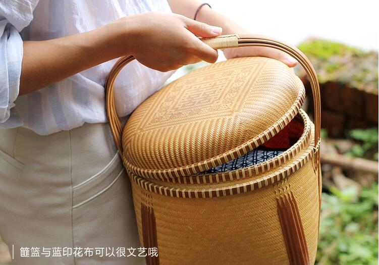 福連文苑竹編收藏品手工竹籃