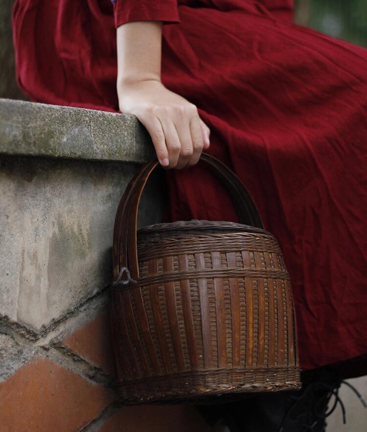 福連文苑竹編提籃