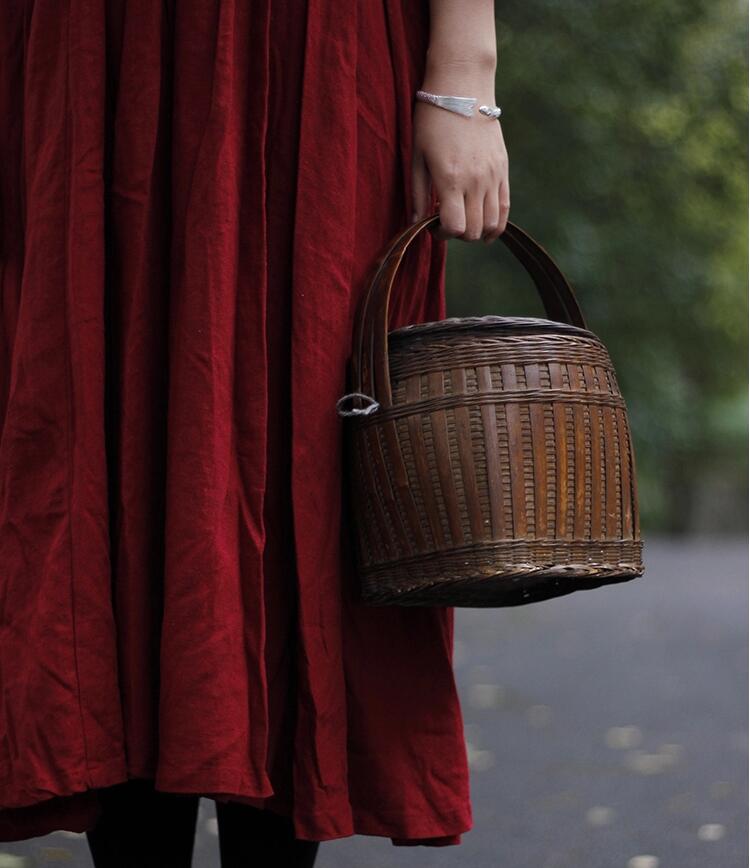 福連文苑竹編提籃