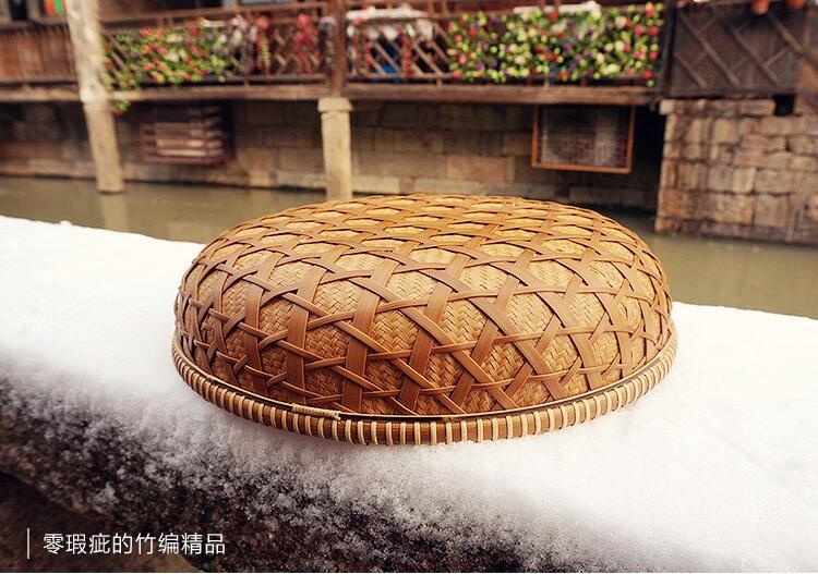 福連文苑家用竹編零食收納竹匾