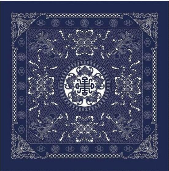 福連文苑藍(lán)印花布