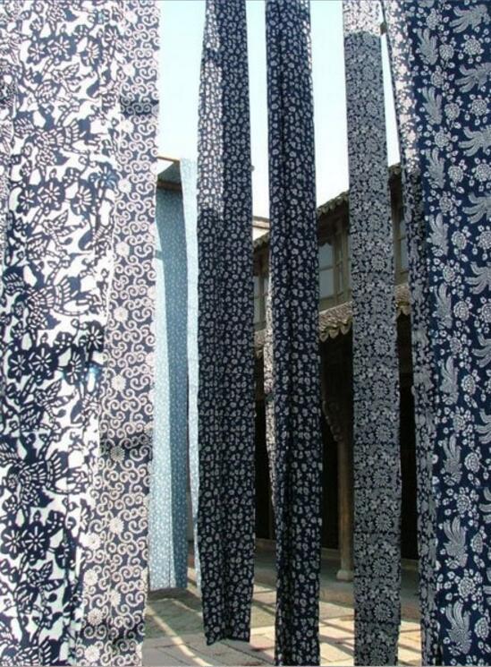 福連文苑藍(lán)印花布