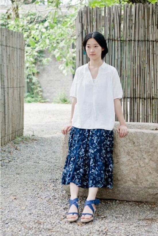 福連文苑藍(lán)印花布