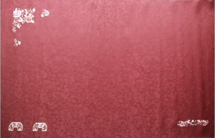 棗紅重磅真絲提花布