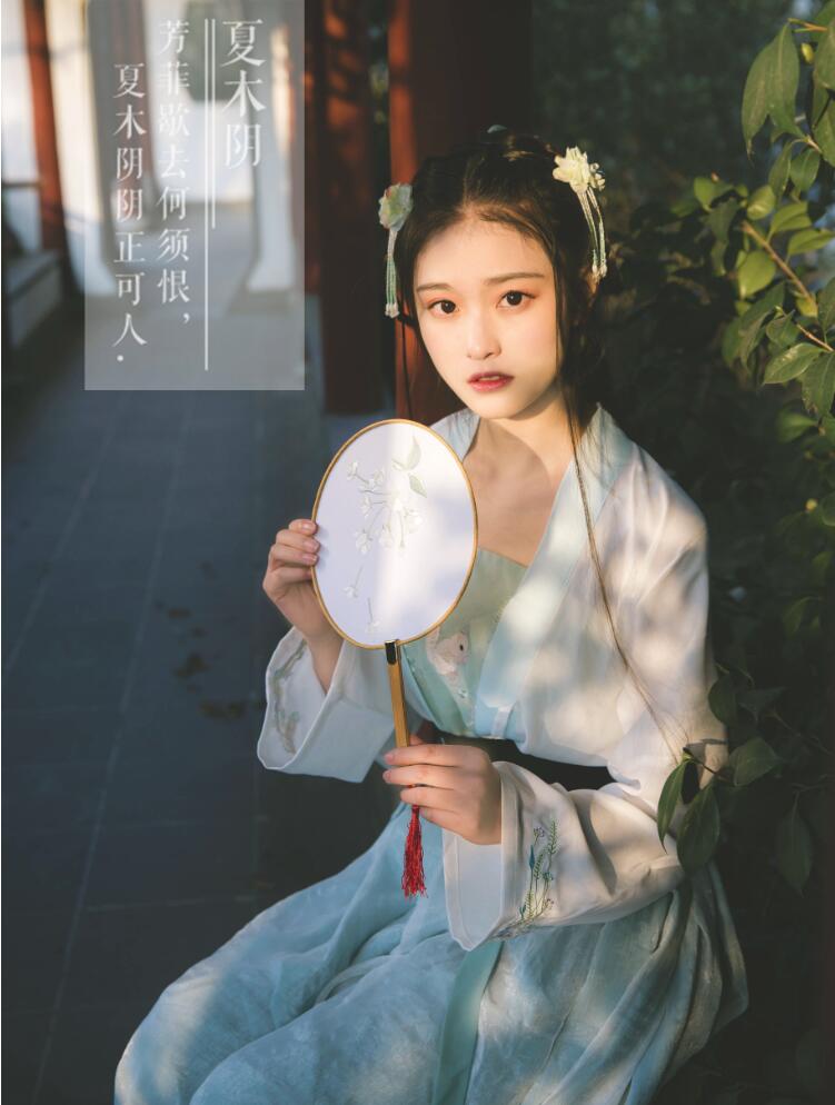 漢服 對(duì)襟齊腰襦裙