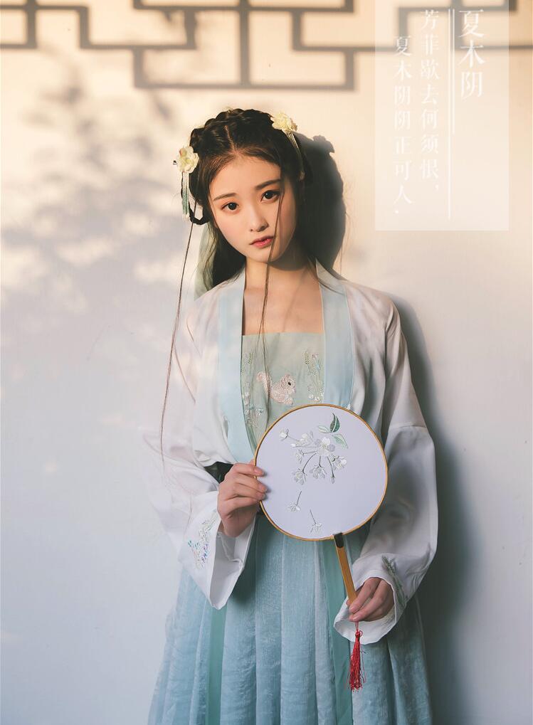 漢服 對(duì)襟齊腰襦裙