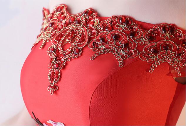 福連文苑刺繡綁帶中式婚禮禮服