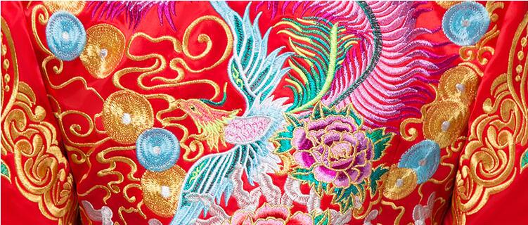 福連文苑刺繡錦緞復古嫁衣中式禮服