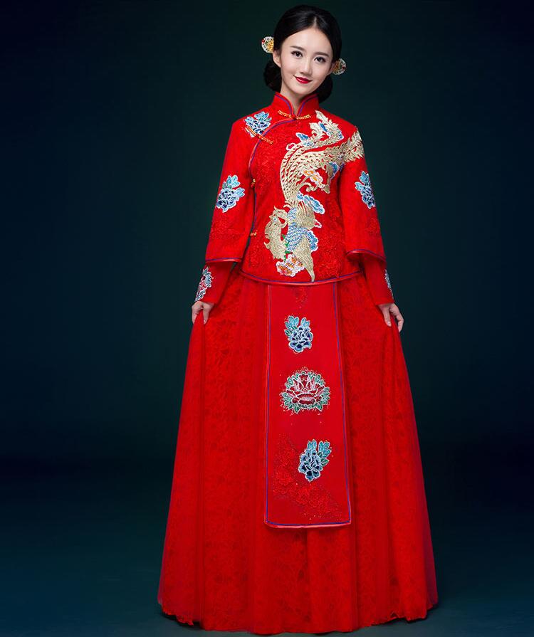 福連文苑刺繡中式婚紗中式禮服圖片