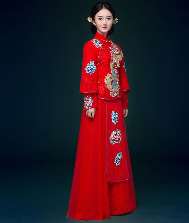 福連文苑刺繡中式婚紗中式禮服圖片