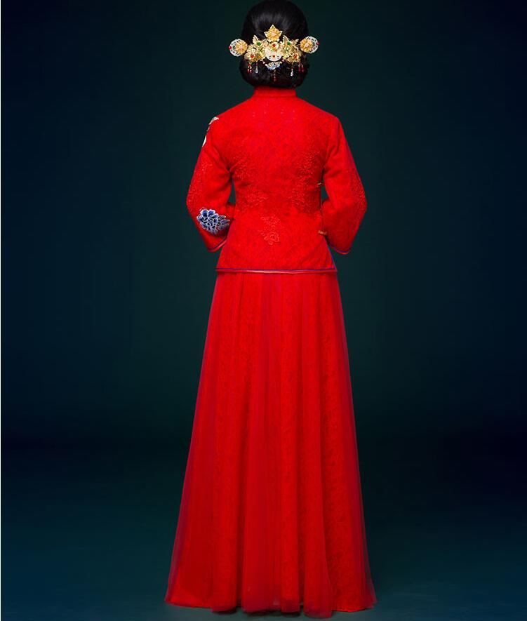 福連文苑刺繡中式婚紗中式禮服圖片