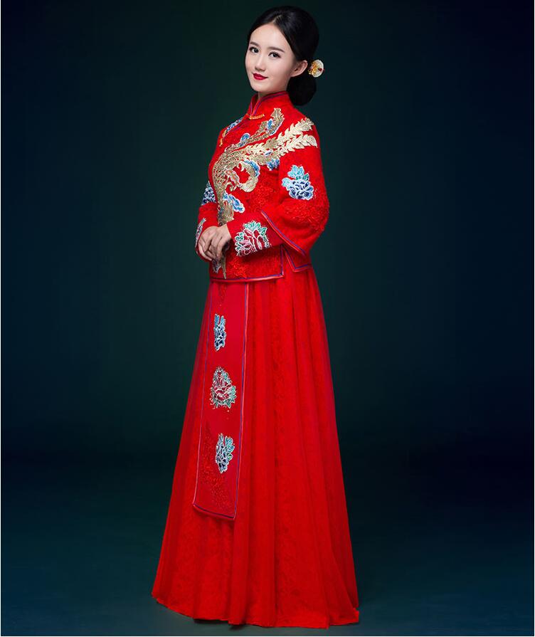 福連文苑刺繡中式婚紗中式禮服圖片