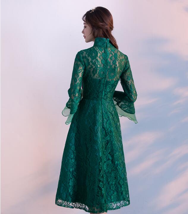 福連文苑盤扣蘇繡印花中式禮服