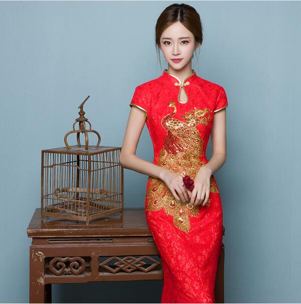 性感魚尾刺繡福連文苑嫁衣中式禮服