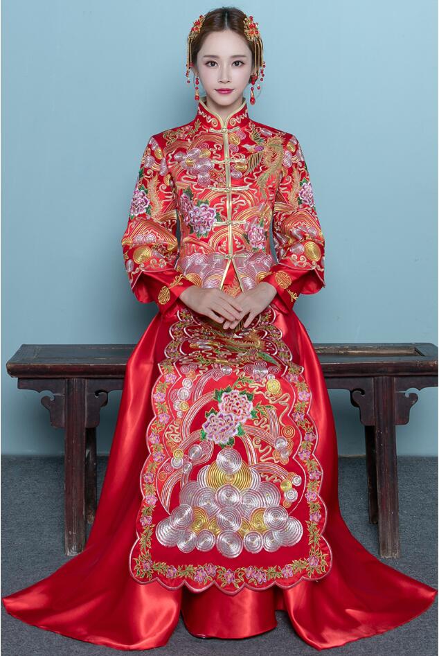 福連文苑刺繡旗袍嫁衣中式禮服