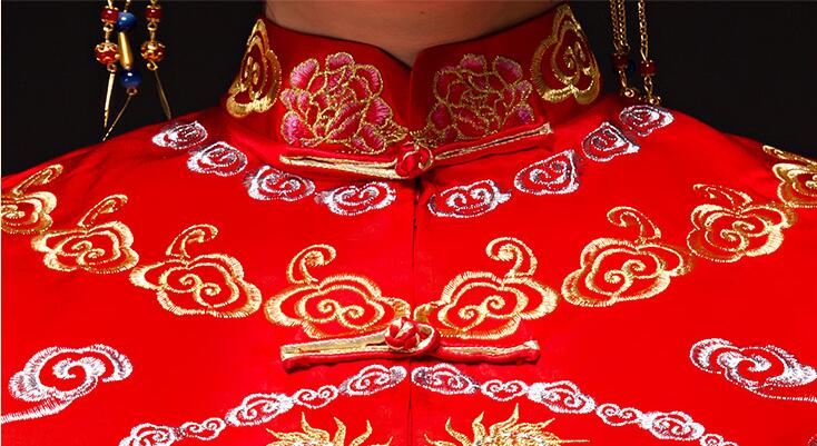 福連文苑刺繡龍鳳褂新娘中式禮服