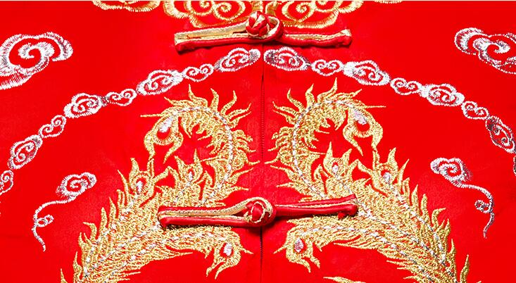 福連文苑刺繡龍鳳褂新娘中式禮服