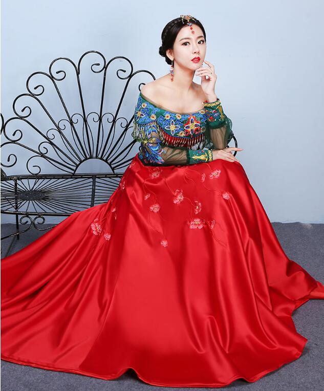 福連文苑刺繡新娘禮服中式婚禮禮服