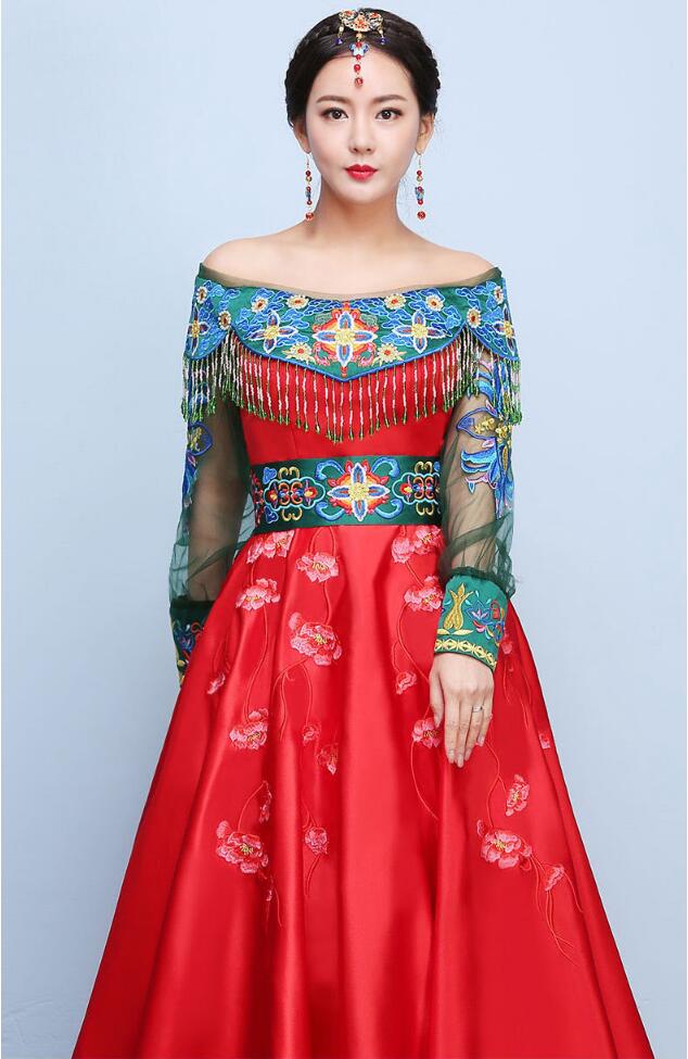 福連文苑刺繡新娘禮服中式婚禮禮服