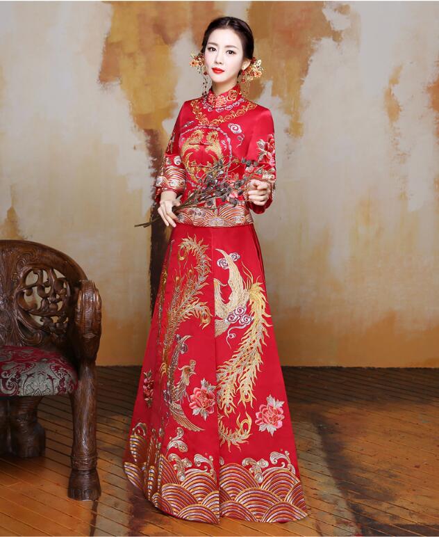 福連文苑蘇繡秀禾服嫁衣中式婚禮禮服