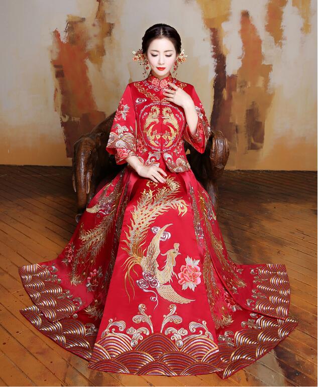 福連文苑蘇繡秀禾服嫁衣中式婚禮禮服