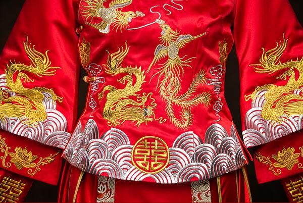 福連文苑繡花喜字新娘禮服中式婚禮禮服