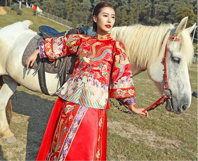 福連文苑秀禾服復(fù)古中式婚禮禮服