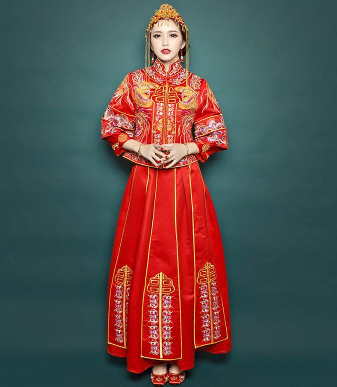 福連文苑秀禾服刺繡裙褂中式禮服