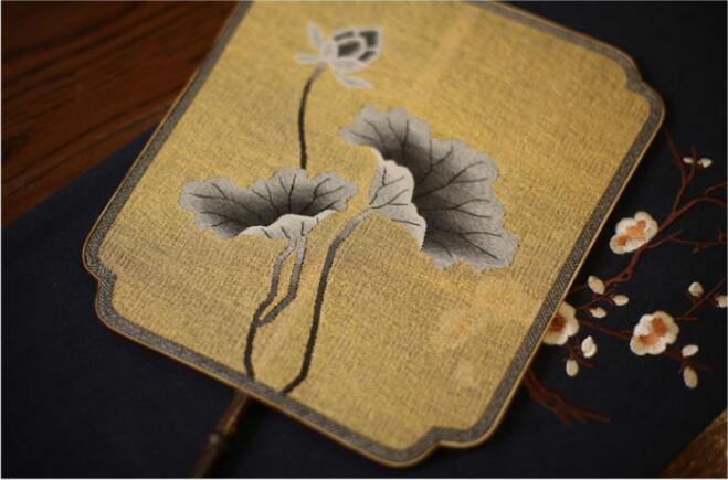 福連文苑紫竹緙絲團扇圖片