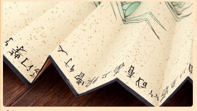 福連文苑紅木手繪折扇圖片