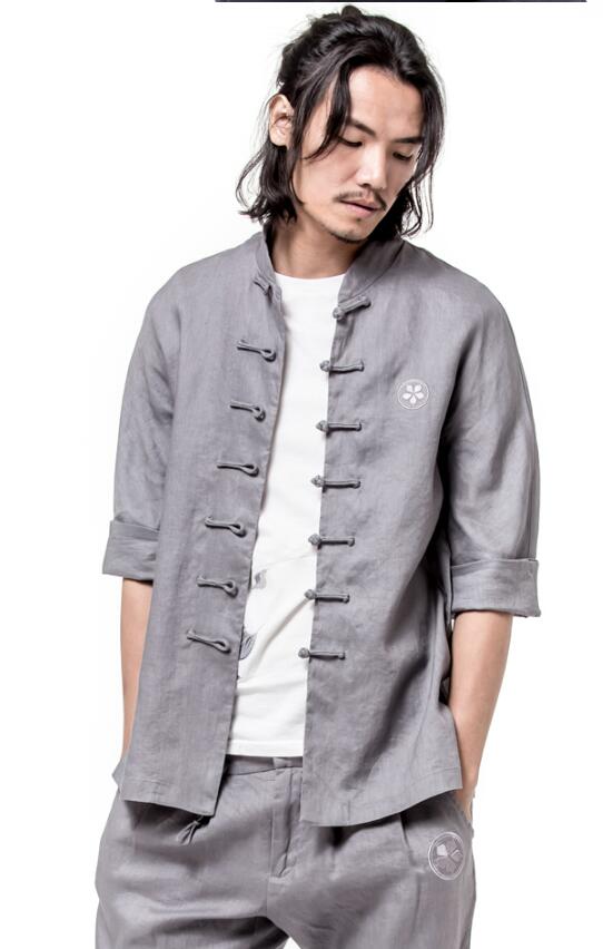 福連文苑復(fù)古刺繡男士唐裝