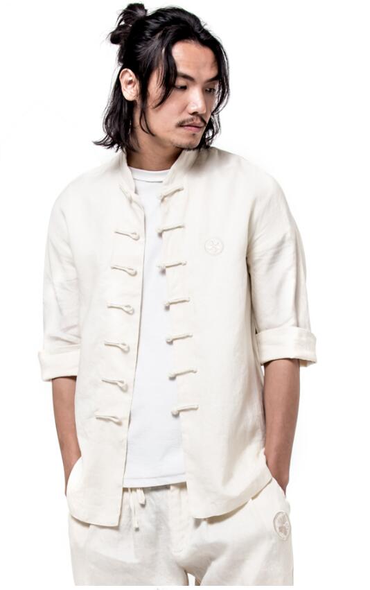 福連文苑復(fù)古刺繡男士唐裝