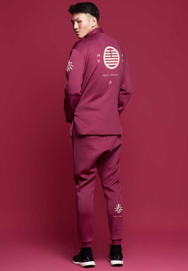 福連文苑泰卦印花女士唐裝