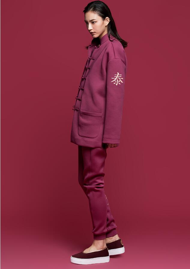 福連文苑泰卦印花女士唐裝