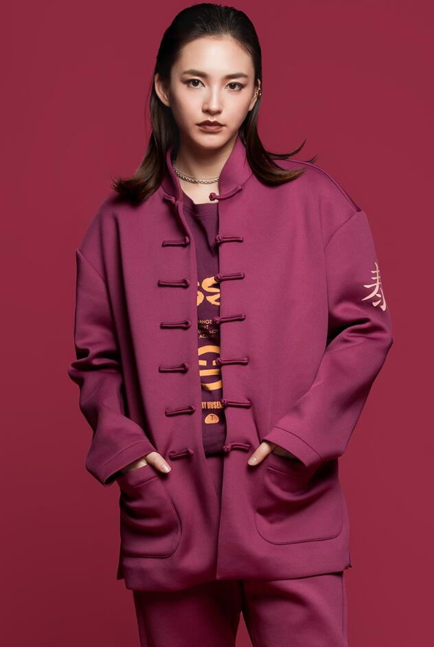 福連文苑泰卦印花女士唐裝