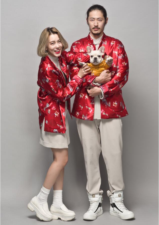 福連文苑麒麟印花盤扣唐裝圖片