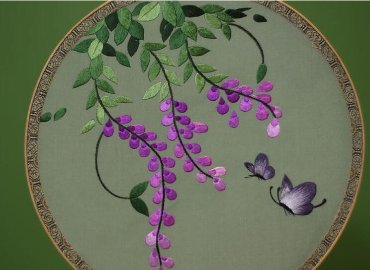 福連文苑蘇繡真絲團(tuán)扇