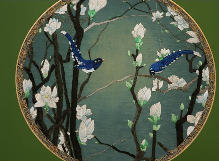 福連文苑蘇繡真絲團(tuán)扇