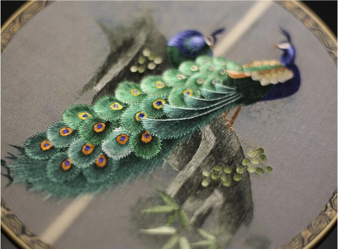 福連文苑蘇繡真絲扇