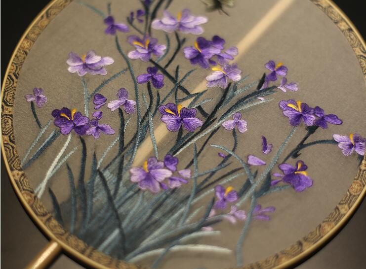 福連文苑刺繡真絲團(tuán)扇