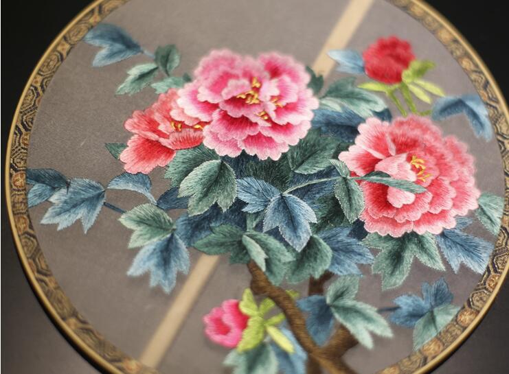 福連文苑刺繡真絲團(tuán)扇