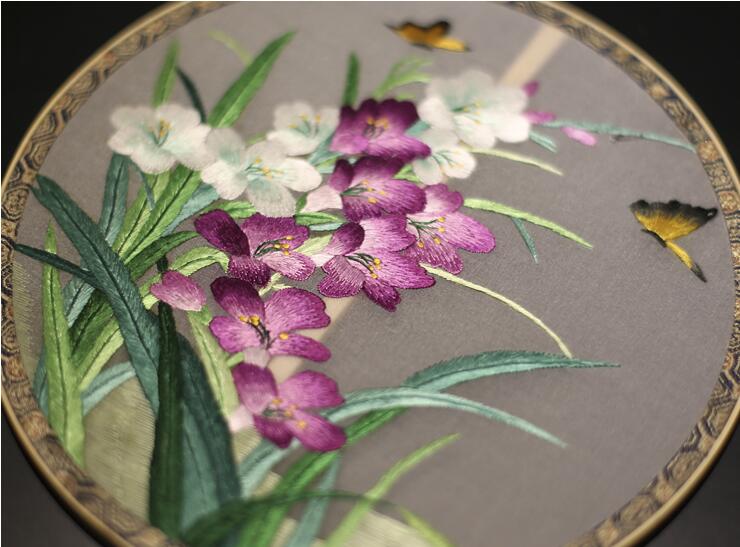 福連文苑刺繡真絲團(tuán)扇