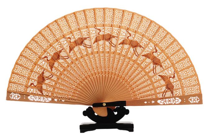 福連文苑紅檀香扇折扇圖片