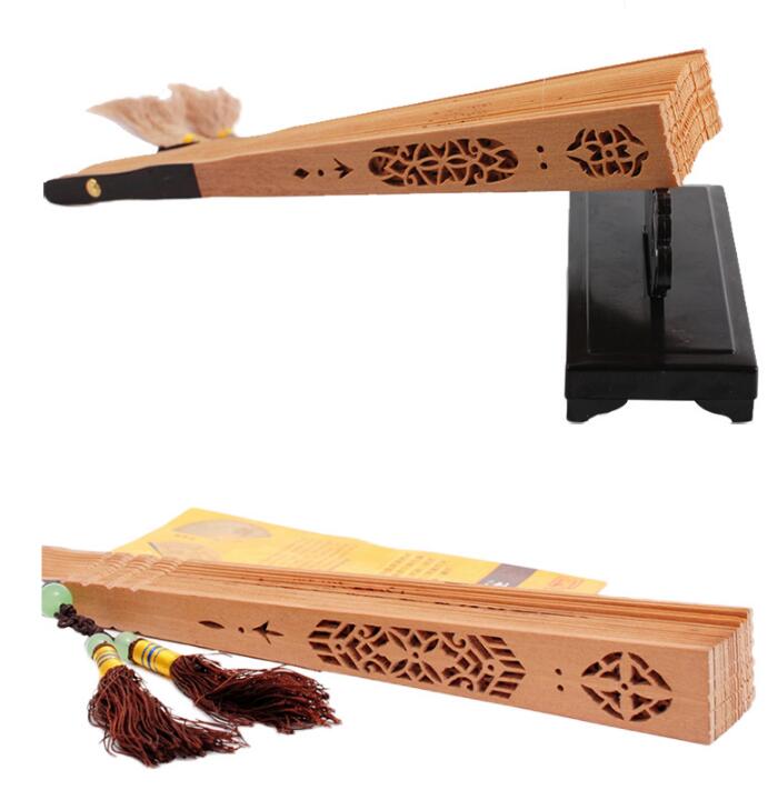 福連文苑紅檀香扇折扇圖片