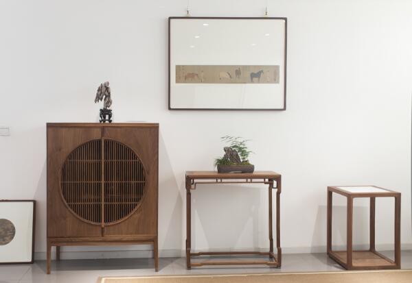 黑胡桃家具璞木禪意中式柜子。