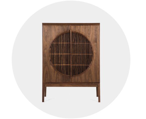 黑胡桃家具璞木禪意中式柜子。