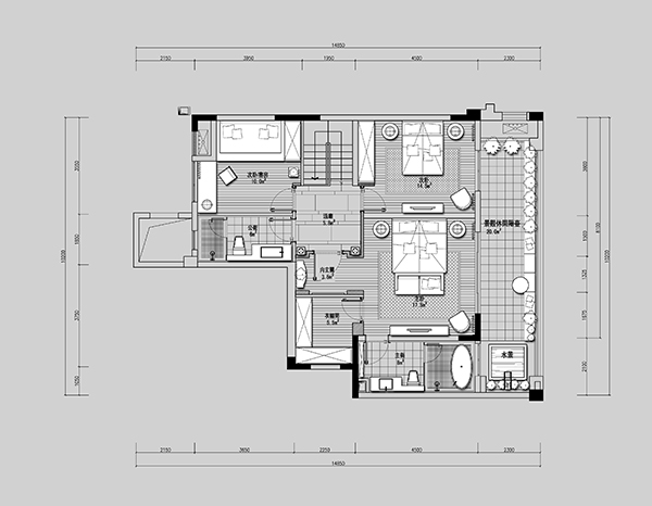 新中式會舍裝修設計樣板圖
