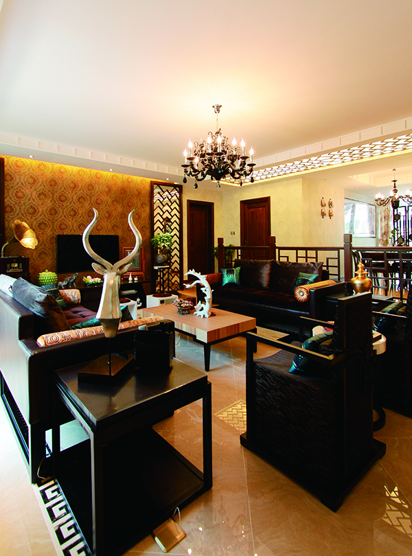 中天花園，簡(jiǎn)約新中式家裝別墅樣板房