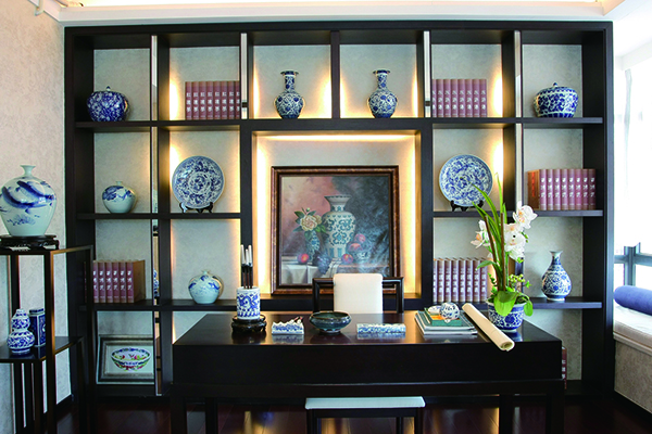 新中式別墅裝修設(shè)計，愛上青花瓷