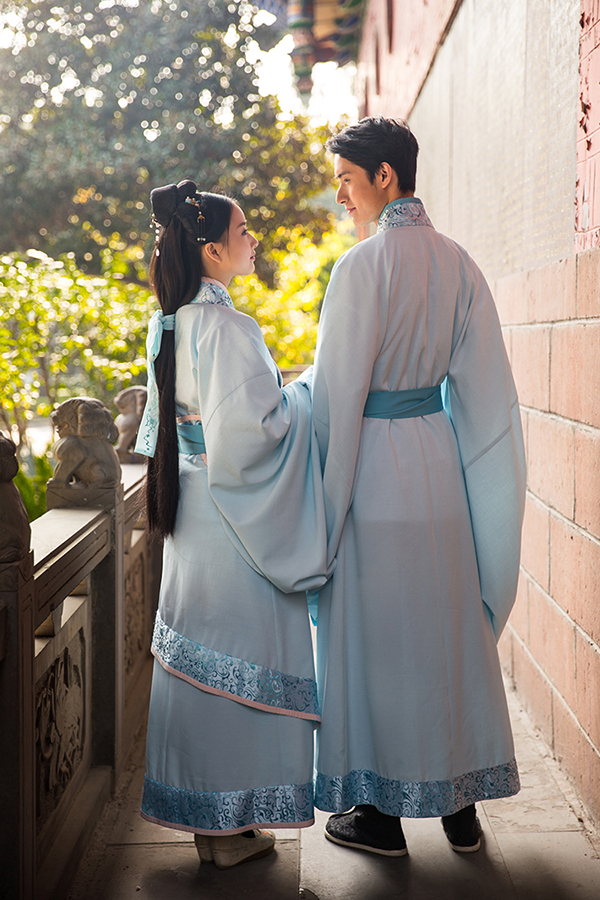 漢服 雙繞長(zhǎng)曲裾直裾漢服